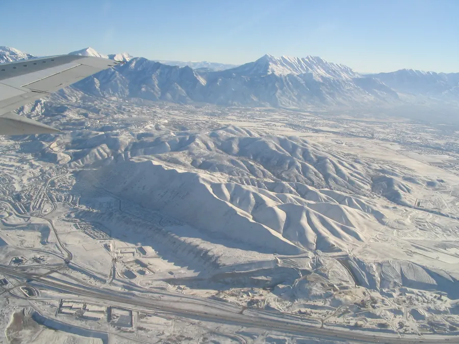 Aerial view of the Traverse Mountains
